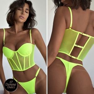 New Glam Push-up Bustier & Brazilian thong set